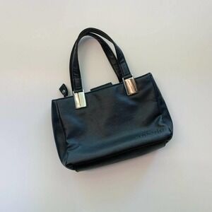 Vintage Capezio Black Vinyl Handbag Purse